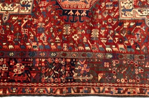 Semi Antique Red Tribal 5X6 Karajeh Persian Rug