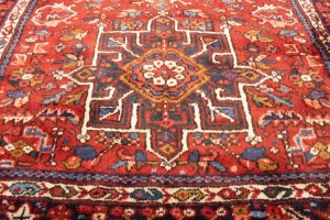 Semi Antique Red Tribal 4'6X6'3 Karajeh Persian Rug
