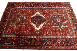 Semi Antique Red Tribal 4'6X6'3 Karajeh Persian Rug