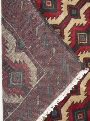Vintage Beige Tribal 3'6X5'8 Balouch Persian Rug