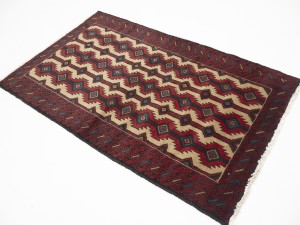 Vintage Beige Tribal 3'6X5'8 Balouch Persian Rug