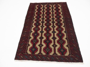 Vintage Beige Tribal 3'6X5'8 Balouch Persian Rug