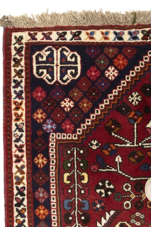 Red Tribal 3'5X5 Shiraz Persian Rug