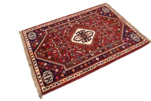 Red Tribal 3'5X5 Shiraz Persian Rug
