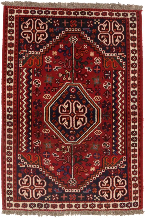 Red Tribal 3'4X5 Shiraz Persian Rug