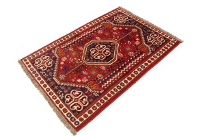 Red Tribal 3'4X5 Shiraz Persian Rug