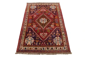 Red Tribal 3'5X5'3 Shiraz Persian Rug