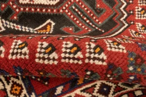 Vintage Rusty Red Geometric 3'6X4'9 Shiraz Persian Rug