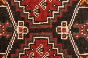 Vintage Rusty Red Geometric 3'6X4'9 Shiraz Persian Rug