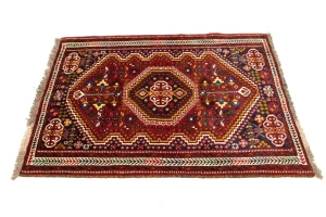 Red Tribal 3'5X5 Shiraz Persian Rug