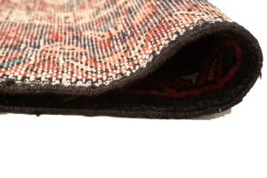 Vintage Red Geometric 4X11 Karajeh Persian Runner Rug