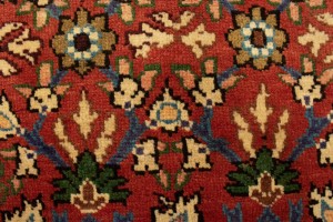 Vintage Red Floral 4X9'5 Mahal Persian Runner Rug