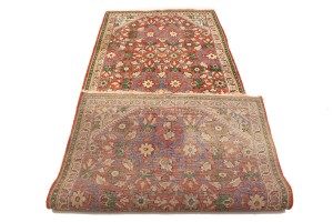 Vintage Red Floral 4X9'5 Mahal Persian Runner Rug