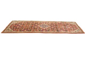 Vintage Red Floral 4X9'5 Mahal Persian Runner Rug