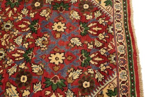Vintage Red Floral 4X9'5 Mahal Persian Runner Rug