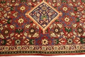 Vintage Red Floral 4X9'5 Mahal Persian Runner Rug