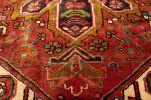 Semi Antique Red Traditional 4'5X12'8 Heriz Persian Runner Rug