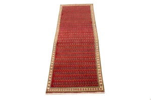 Vintage Tribal Red 3'4X9'7 Botemir Persian Runner Rug