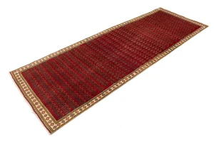 Vintage Tribal Red 3'4X9'7 Botemir Persian Runner Rug