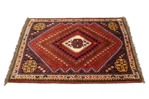 Rusty Red Tribal 3'3X4'8 Shiraz Persian Rug