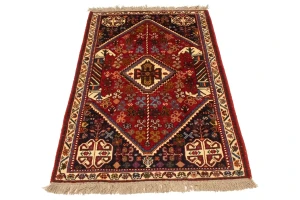 Red Tribal 3'5X5 Shiraz Persian Rug