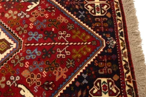 Red Tribal 3'5X5 Shiraz Persian Rug