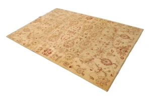 Beige Traditional Floral 5X7 Ziegler Pakistan Rug