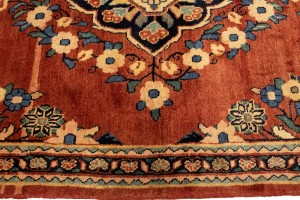 Semi Antique Traditional Red 4X7'6 Mahal Persian Rug