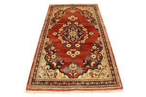 Semi Antique Traditional Red 4X7'6 Mahal Persian Rug