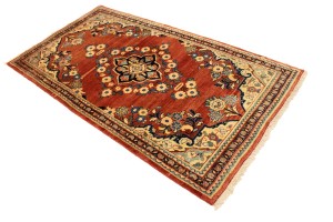 Semi Antique Traditional Red 4X7'6 Mahal Persian Rug