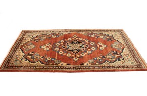 Semi Antique Traditional Red 4X7'6 Mahal Persian Rug