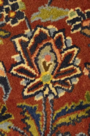 Vintage Red Traditional 4'5X6'4 Kashan Persian Rug