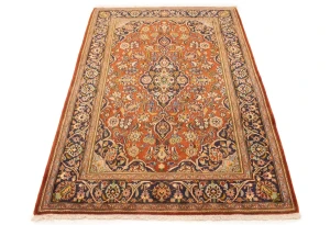 Vintage Red Traditional 4'5X6'4 Kashan Persian Rug