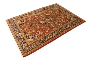 Vintage Red Traditional 4'5X6'4 Kashan Persian Rug