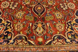 Vintage Red Traditional 4'5X6'4 Kashan Persian Rug