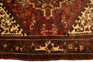 Vintage Red Geometric 5'5X6'7 Heriz Persian Rug