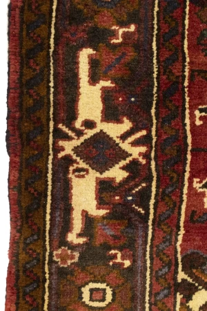 Vintage Red Geometric 5'5X6'7 Heriz Persian Rug