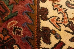 Vintage Red Geometric 5'5X6'7 Heriz Persian Rug