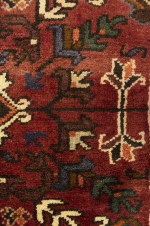 Vintage Red Geometric 5'5X6'7 Heriz Persian Rug