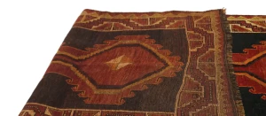 Vintage Red Tribal 4X9 Shiraz Persian Runner Rug
