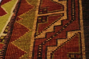 Vintage Red Tribal 4X9 Shiraz Persian Runner Rug