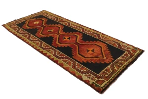 Vintage Red Tribal 4X9 Shiraz Persian Runner Rug