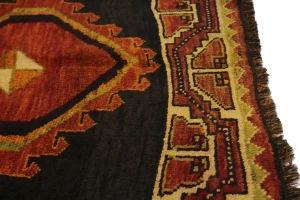 Vintage Red Tribal 4X9 Shiraz Persian Runner Rug