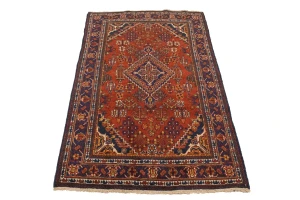 Semi Antique Red Tribal 4X7 Joshaghan Persian Rug