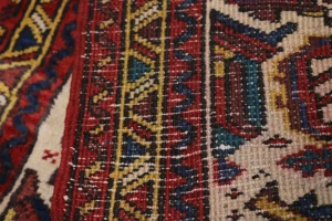 Vintage Ivory Geometric 3X5 Goravan Heriz Persian Rug
