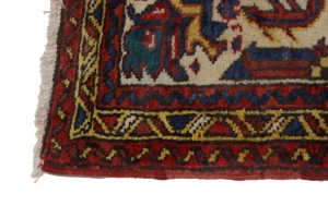Vintage Ivory Geometric 3X5 Goravan Heriz Persian Rug