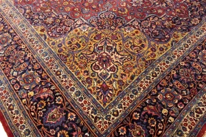 Antique Red Traditional 11X16 Mashad Persian Rug