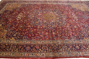 Antique Red Traditional 11X16 Mashad Persian Rug