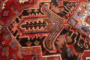 Vintage Rusty Red Geometric 11X15'5 Heriz Persian Rug