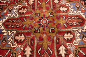 Vintage Rusty Red Geometric 11X15'5 Heriz Persian Rug